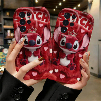 Phone Case: Disney Stitch Women's Phone Case, Red Plush & Crown Heart, Suitable for Samsung Galaxy A