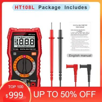 HABOTEST HT108L Tester Multimeter Mini Digital Avometer Multitester Voltmeter Meteran 600V AC/DC Ori