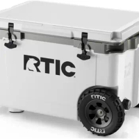 RTIC 52 Quart Ultra-Light Wheeled Hard Cooler Insulated Portable Ice Chest Box for Beach, Drink, Beverage, Camping, Picnic