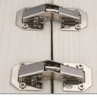 2pc Heavy Duty Cabinet Door Hinge 90 Degree Hydraulic Hinge No-Drilling Hole Cupboard thicken frog Soft Close Furniture Hardware