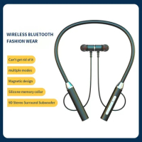 Wireless Earphones Bluetooth Headphones Magnetic HIFI Sport Neckband Neck-hanging TWS Earbuds Wireless Blutooth Headset with Mic