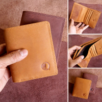 [ DE01 QI CH ] DOmpet 3/4 PRia Full Kulit Sapi asli Berkualitas Tinggi 8 Slot card Hitam Kartu