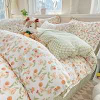New Single Quilt Cover Four-Piece Set Dormitory Simple Single Quilt Cover Fresh Style 2*2.3m Quilt C