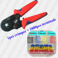 Cable wire end sleeve crimping tool set 1PCS Cable ferrules hand crimping tool with 1000PCS insulated terminals