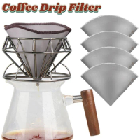 Stainless Steel Coffee Drip Filter Paper Pour Over Coffee Filter Washable Reusable Fine Mesh Coffee Filter Drip Kitchen Access