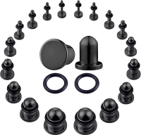 18Pcs 14G-00G Ear Gauges Stretching Kit Stainless Steel Plugs With Rubber Rings Short Taper Expander