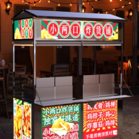 Night market Guandong cooking stall trolley mobile hand push foldable gas stall car sausage sushi dining car