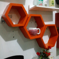 HIASAN DINDING MINIMALIS, rak dinding hexagonal/rak dinding kayu/Hiasan Dinding HEXAGOAL Kayu Kebutu