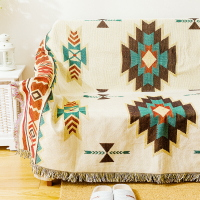 莫蘭迪幾何沙發毯全蓋沙發巾蓋布客廳單人雙人沙發套罩靠背巾加厚