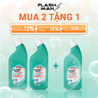 2025 Mới  Nước Tẩy Bồn Cầu Flashman 500g  Diệt Khuẩn 99.9%  Khử Mùi, Tẩy Sạch Vết Bẩn