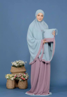 First Hijab Mecca Prayer Set Premium Wardah in Dusty Pink
