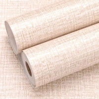 wallpaper stiker dinding  krem polos bertekstur serat kain Kertas Pvc