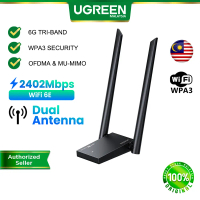 UGREEN AXE5400 WiFi 6E USB Adapter Dongle 6G 5G 2.4G Tri-band High Gain Antenna WPA3 Low Latency Fas