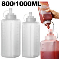 ขวดเครื่องปรุงแบบบีบ มีให้เลือก 800ml/1000ml ขนาดใหญ่ พร้อมฝาปิด ขวดบีบในครัว เครื่องจ่ายเครื่องปรุง