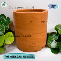POT GERABAH TANAH LIAT SILINDER TERRACOTTA POLOS D22 T25 - SILINDER D2