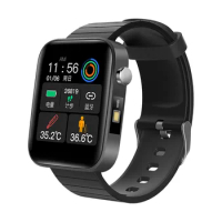 2020 New T68 Smart Watch Men Body Temperature Measure Heart Rate Blood Pressure Oxygen Bracelet Call Reminder Smart Watch Black
