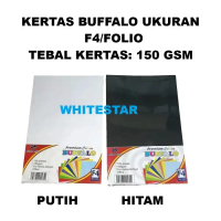 kertas buffalo/ bufallo ukuran F4 / folio warna putih hitam (10 lembar)