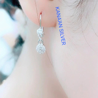 Anting Rumbai bulat anak&remaja Perak 925 lapis emas putih murni