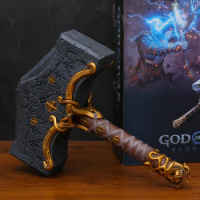 God of War: Ragnarok Cosplay Hammer Figure Statue Figurine Model Toy for Boys Gift