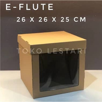 Box Kardus E-Flute Dus Kotak Box Tart Cake Tinggi 18x18x20 20x20x20 22x22x20 24x24x20 26x26x25 28x28
