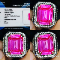 Natural Pink Topaz Octagon Top Luster + Memo Sgr Lab