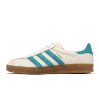 adidas 休閒鞋 Gazelle Indoor 男鞋 女鞋 米白 綠 膠底 皮革 情侶鞋 愛迪達 JI2583