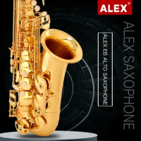 Alex saxophone Eb Gold Lacquer Alto sax Musical Professional Saxophone