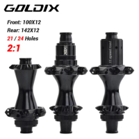 GOLDIX CX17 Bicycle Hub 2:1 21/24Hole 142x12 100x12 Straight Pull Spoke Center Lock Ratchet 36/60T for Shimano 8170 and Sram RED