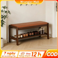 Wrangler Mall-Ghế băng để giày kiểu Bắc Âu bằng tre, thích hợp sử dụng trong nhà, có chỗ ngồi. Ghế đ