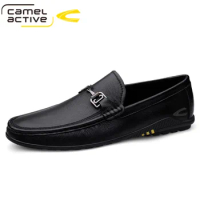 Camel Active New Men's Soft Driving Shoes GENUINE LEATHER Men Sneakers Male Adult Handmade Slip On Flat Boat Shoes Man Footwear