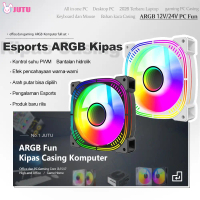 JUTU Komputer Cpu Fan Casing 12cm Hitam/Putih Led Rgb Cooler Kipas Dc 12/24 Volt Fan Processor Heats