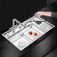 Kitchen Sink Faucet Cup Washer 304 Stainless Steel SUS Kitchens Sinks Bar Single Bowl Basin Home Kitchen Sink