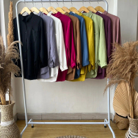 Kemeja crinkle airflow polos jumbo LD 120/kemeja crinkle airflow/kemejapolos Polos wanita atasan ove