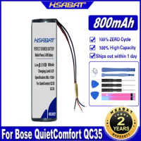 HSABAT QC35 800mAh Battery for Bose QuietComfort QC35 &amp; QC35 II Accumulator 3-wire Batteries