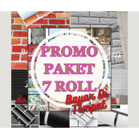 Paket 7 Roll COD | Terlaris Wallpaper Sticker Dinding Murah Batu Alam 3D | Polos | Abu | Hitam | COK