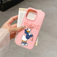 เข้ากันได้กับ OPPO A16 A17 A38 A57 A58 Reno11 12 13 14 15 เคสโทรศัพท์ลายการ์ตูนดอกเดซี่เป็ดน่ารักสไต