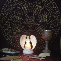 Tarot Card Tablecloth sigillum dei aemeth Wheel of the Zodiac Astrology Scarf Altar cloth tarot cloth Sun and Moon Home Decor