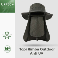 Rhodey Topi Rimba Outdoor Anti UV Waterproof Booonie Hat Polyester - GL001 - Hijau Army