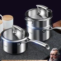 316 Stainless Steel Milk Pot Non-stick Household Steamer Milk Pot Baby Special Complementary Food cooker Baby Boiling Soup Pot