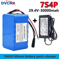 high quality 29.4V 30Ah high power 7S4P 18650 Lithium Battery pack with BMS 29.4V Electric bicycle electric car+29.4V2A charger