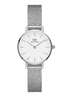 Daniel Wellington Petite Sterling 24mm Silver White Watch White dial Mesh strap Sliver Female watch 