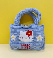 【震撼精品百貨】Hello Kitty 凱蒂貓 kitty 編織手提袋/收納袋-藍#79201 震撼日式精品百貨