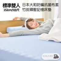 § KoalaBed § 日本大和防蹣抗菌 12cm厚 波浪面竹炭記憶床墊 標準雙人-5台尺寬