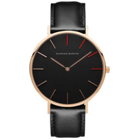 นาฬิกาข้อมือ นาฬิกาข้อมือสุภาพบุรุษสายหนัง Luxury Watches Fashion HM1230-BK สีดำ