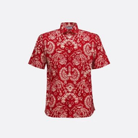Batik Keris Kemeja Batik Cap Reguler Fit Lengan Pendek Motif Burung Sriti 16 Ow Merah