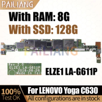 For LENOVO Yoga C630 Notebook Mainboard Laptop LA-G611P RAM 8G SSD 128G Mainboard Full Tested