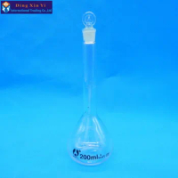 200ml Transparent volumetric flask Constant volume bottle flint glass flask volumetric Laboratory volumetric flask
