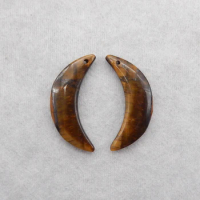 Natural Tiger's Eye Moon Earring Bead 30x8x4mm 4g Beauty Jewelry Women Earrings Accessories