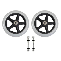 2Pcs Anti-skid Wheelchair Front Caster Replacement Solid Tire Wheel
