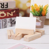 1pc Desk Card Natural Wooden Notes Clips Photo Holder Clamps Stand Support Picture Frame Base Desktop Decor